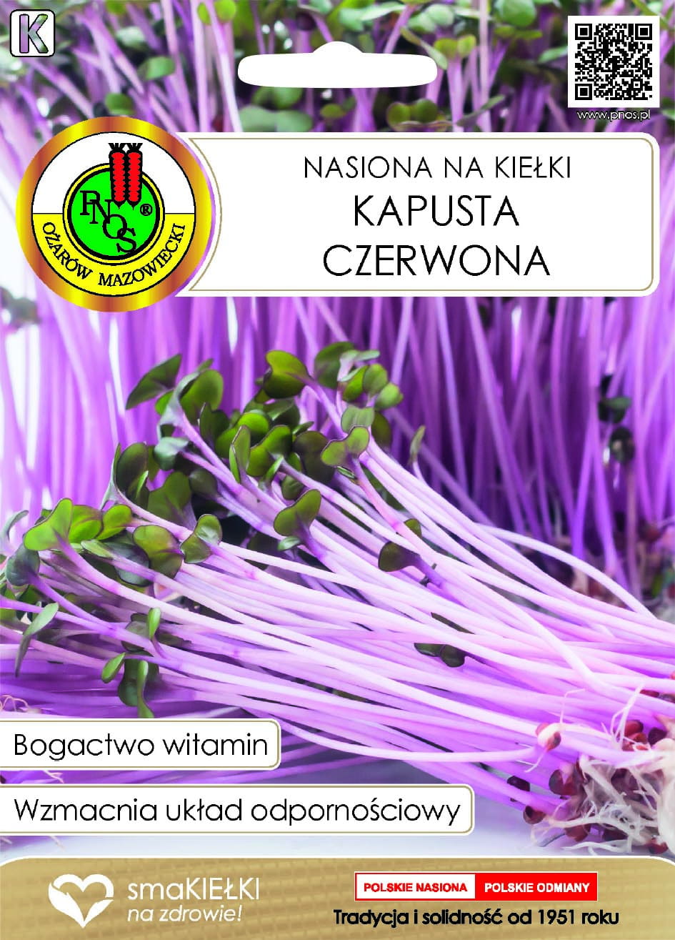 PNOS Nasiona na kiełki | Kapusta Czerwona | Opakowanie 8g