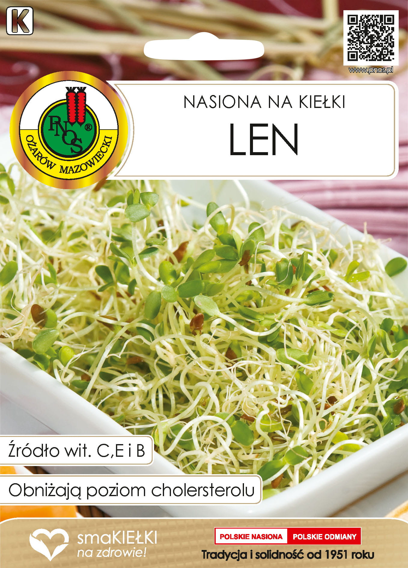 PNOS Nasiona na kiełki | Len | Opakowanie 10g