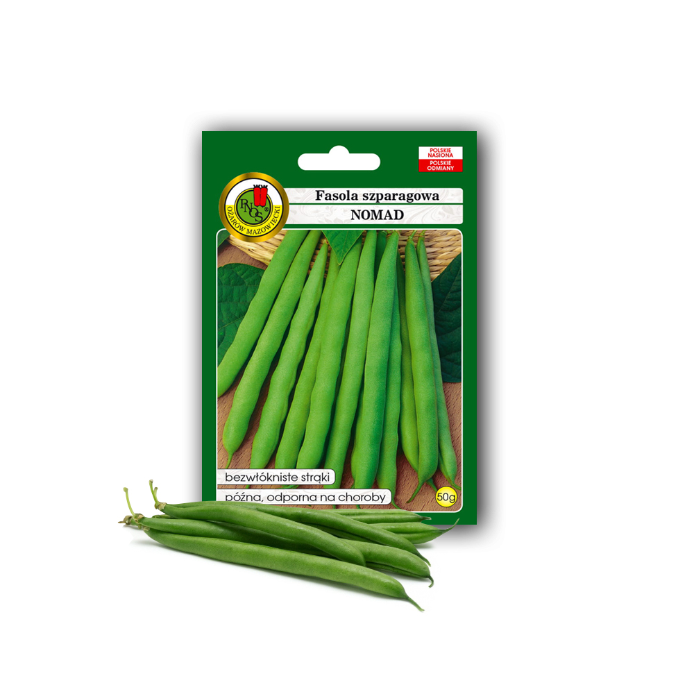 PNOS Nasiona warzyw | Fasola Szparagowa Zielona Karłowa Nomad | Opakowanie 50g