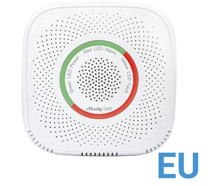 Shelly · Plug & Play · "GAS CNG" · Gas sensor natural gas · WLAN · Euro plug