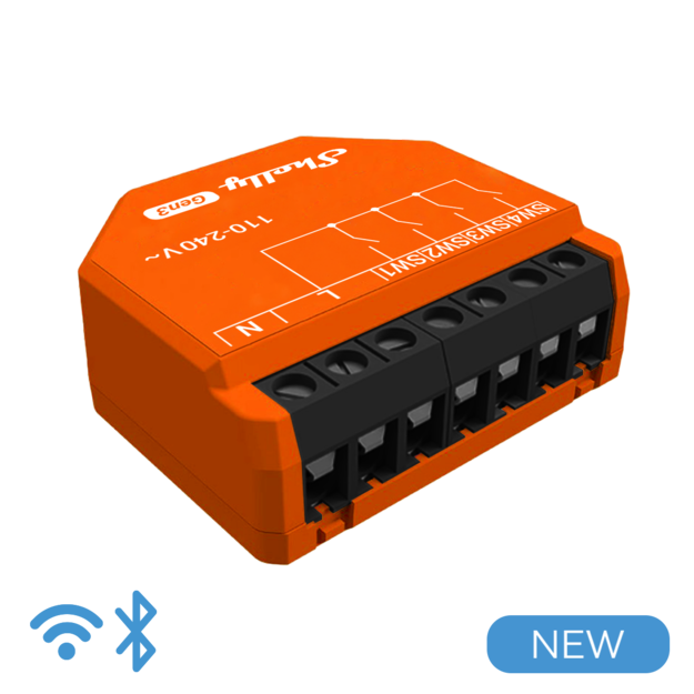 Shelly · Flush-mounted · "i4 Gen3" · Scene Activator · WLAN · BT