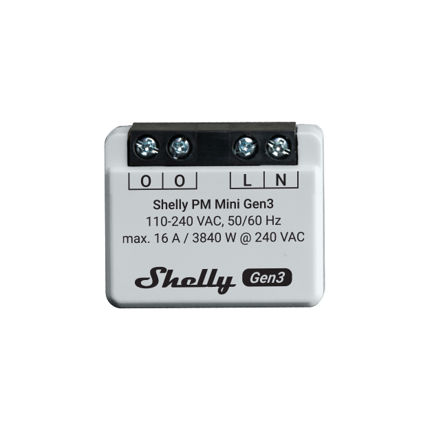 Shelly PM Mini Gen 3. WiFI effektmåler uden relæ (230VAC)