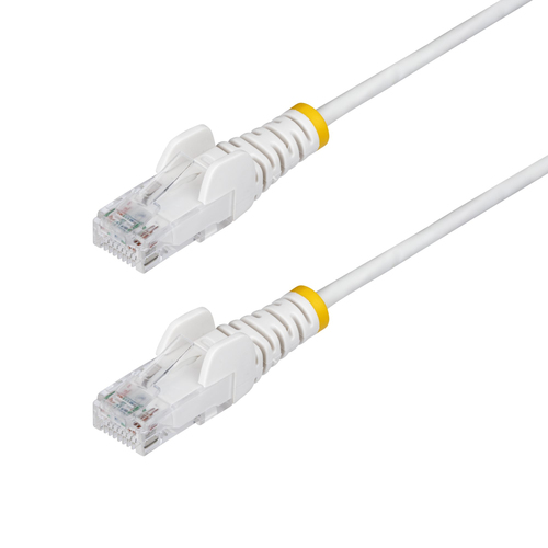 SLIM CAT6 CABLE WHITE LSZH SNAGLESS RJ45 UTP PATCH CABLE