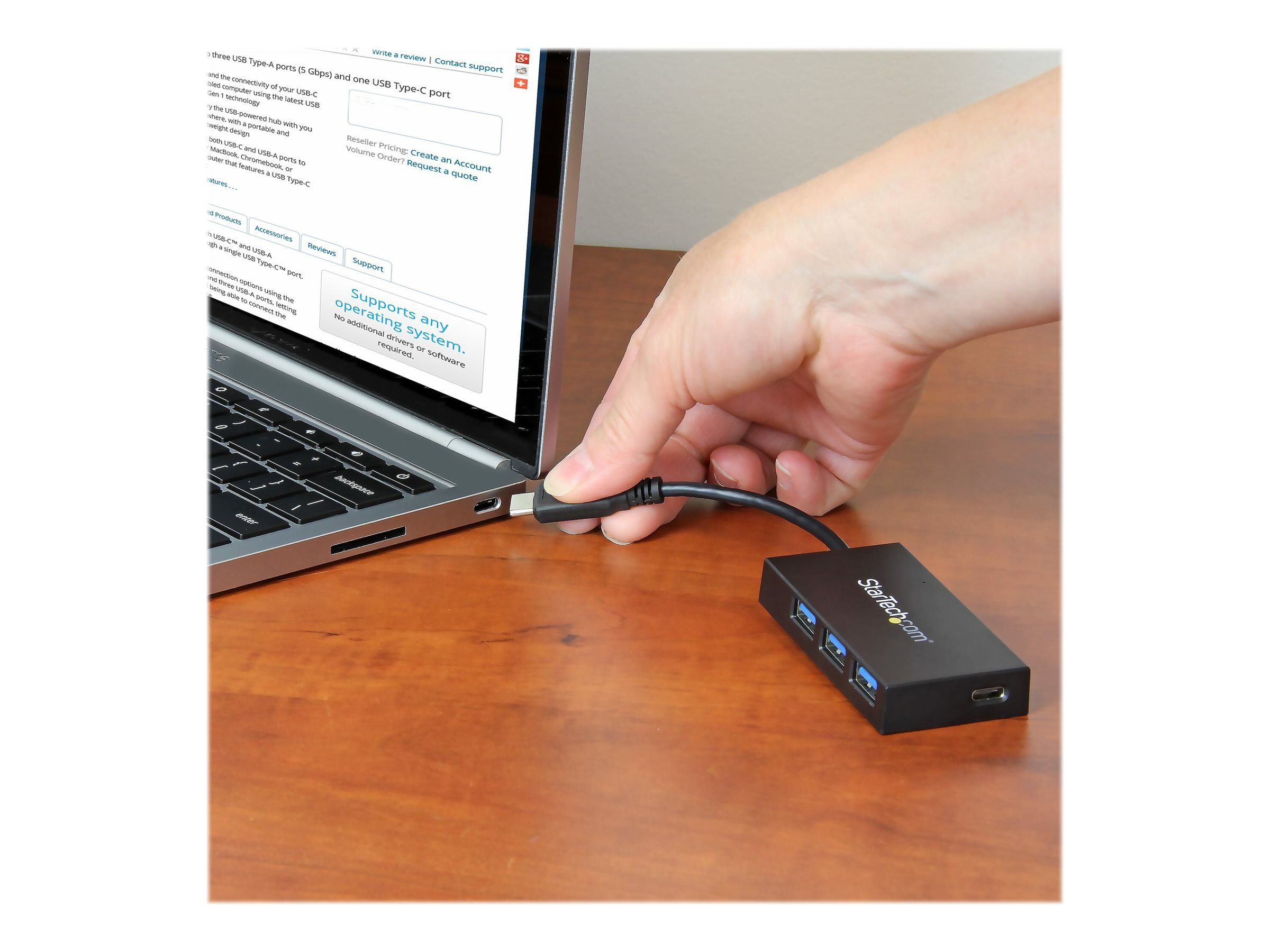 StarTech.com 4-Port USB-C Hub - USB-C to 1x USB-C and 3x USB-A - USB 3.0 Hub~4-Port USB-C Hub - USB-C to 1x USB-C and 3x USB-A - USB 3.0 Hub - 5Gbps