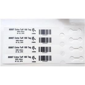 Zebra 8000T Extra Tuff 180 Tag, 25 x 229 mm, 2000 Roll