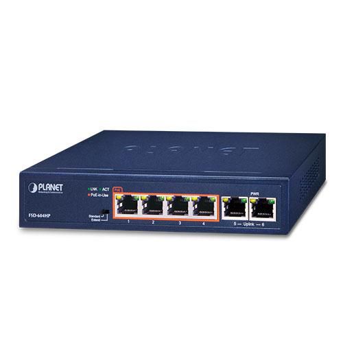 4-Port 10/100TX 802.3at POE +