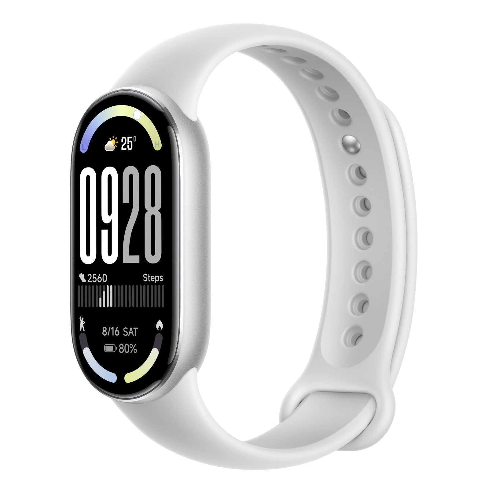 Xiaomi Smart Band 10 Glacier Silver | Smartband | Bluetooth 5.4, 233 mAh, 1.72", 5 ATM, accelerometer, gyroscope, PPG sensor